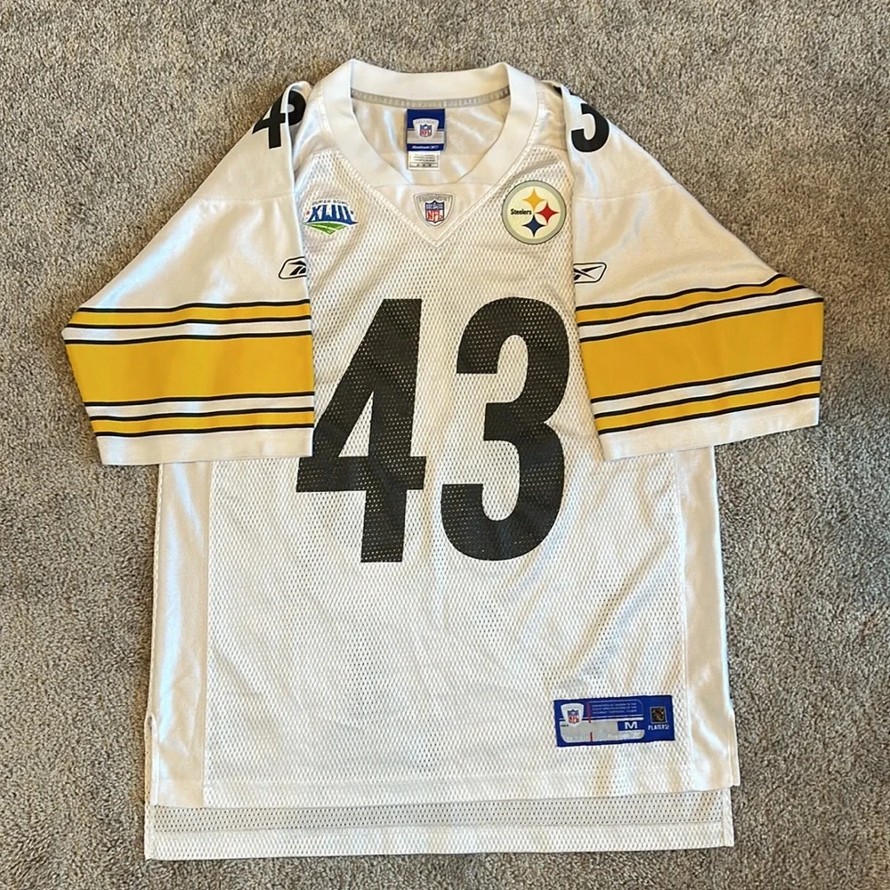 SOLD Troy Polamalu Reebok #43 NFL Players Pittsburgh Steelers Jersey / size M - Picture 3 of 6